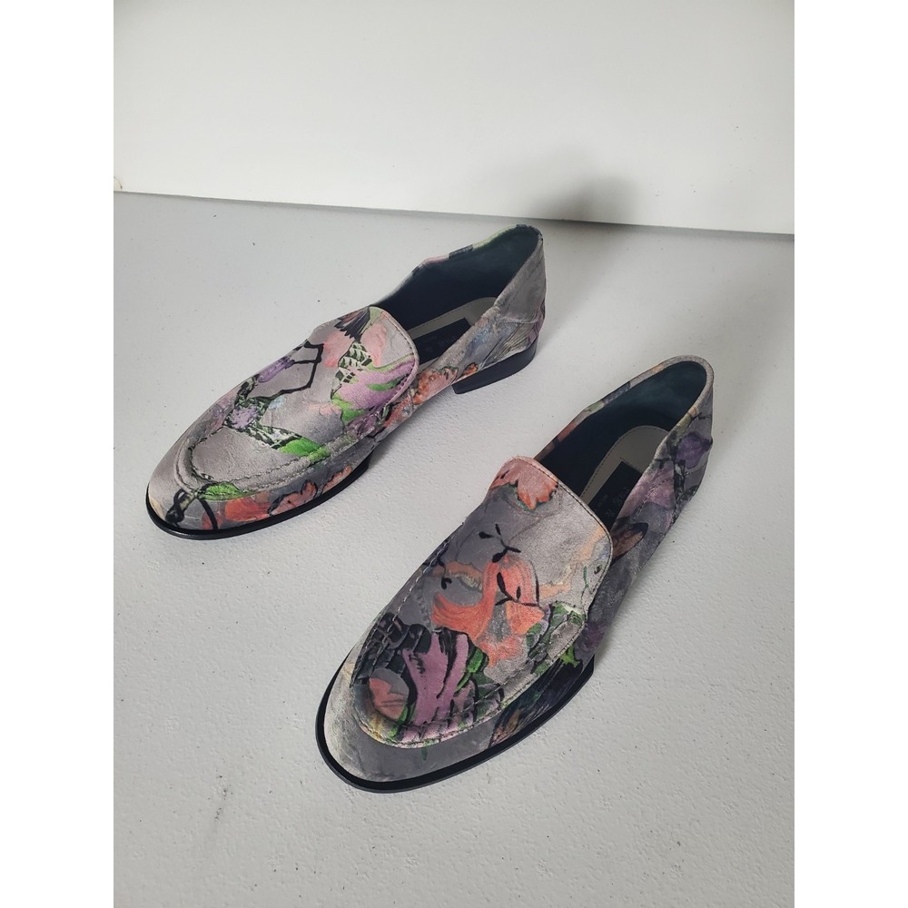 Rag & Bone Alix Loafer Womens Size 6.5  Gray Velvet Convertible Mule Slipper